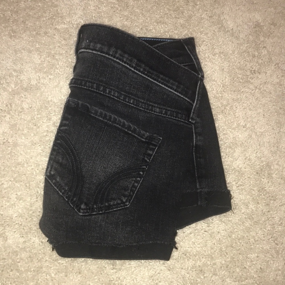 Hollister black denim shorts